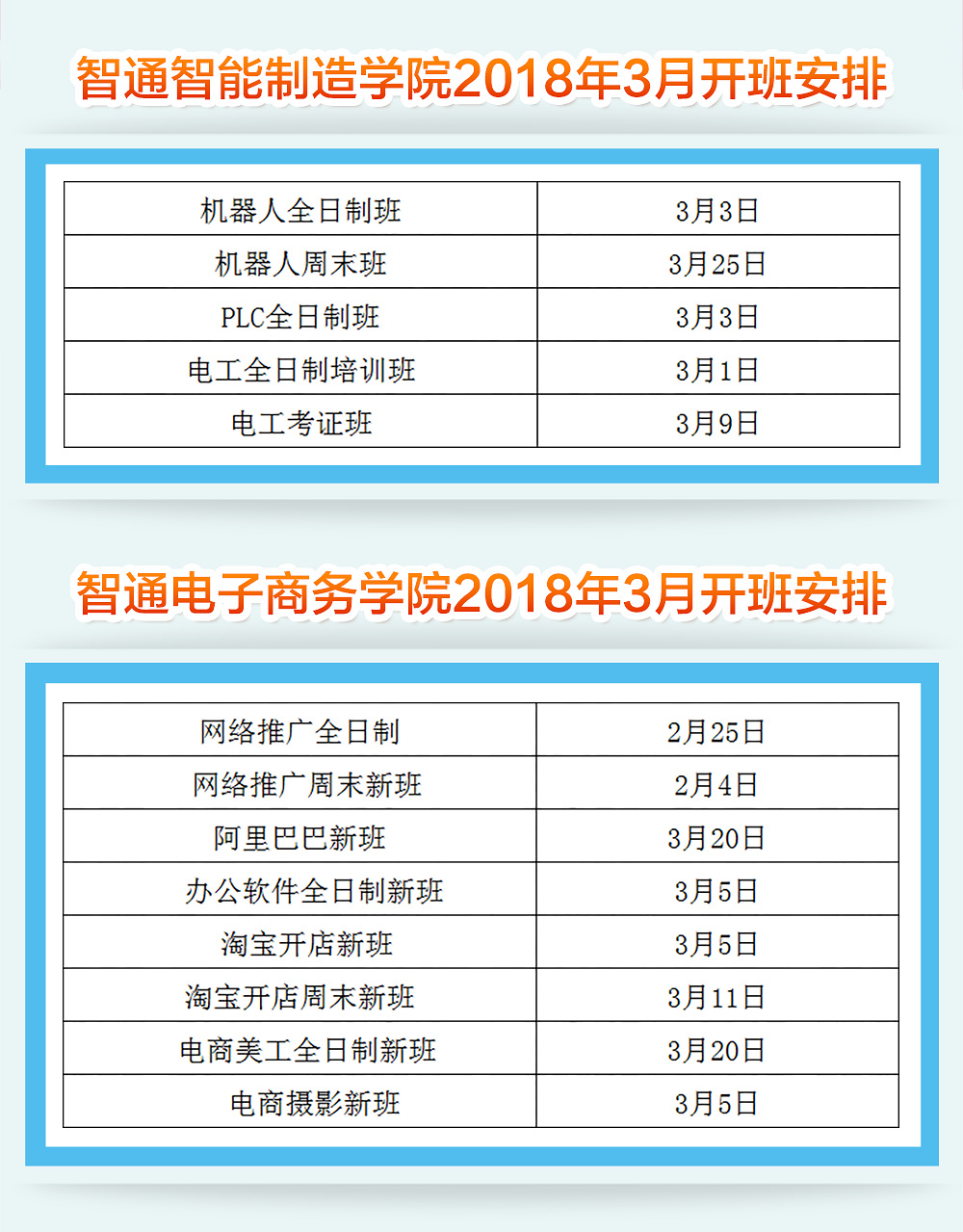 2018年3月份智通培訓(xùn)開班計劃02